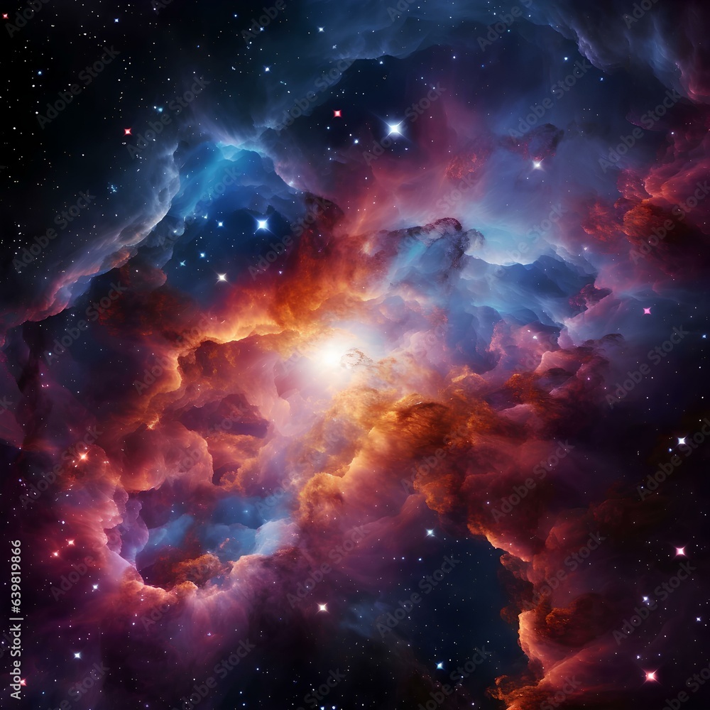 Obraz premium illustration of the colorful space, Stars, Galaxy, generative AI