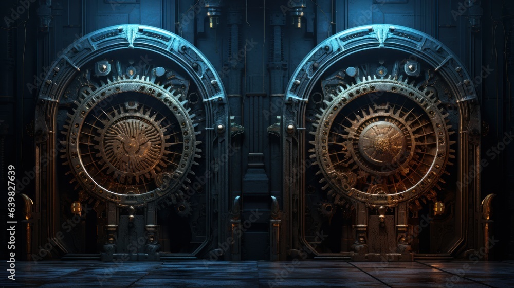 Enigmatic doorway between two eras: gears and holograms | generative ai