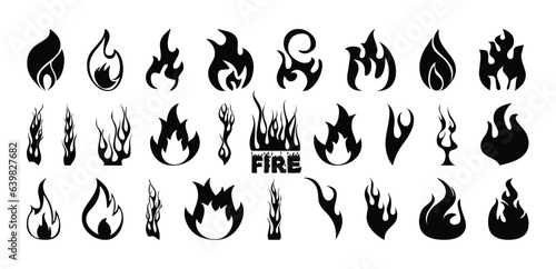 Fire Flame Icon Set Symbol of Fire. Collections of Fire.