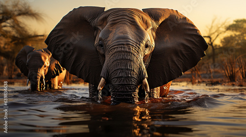 elephant in the water © bash