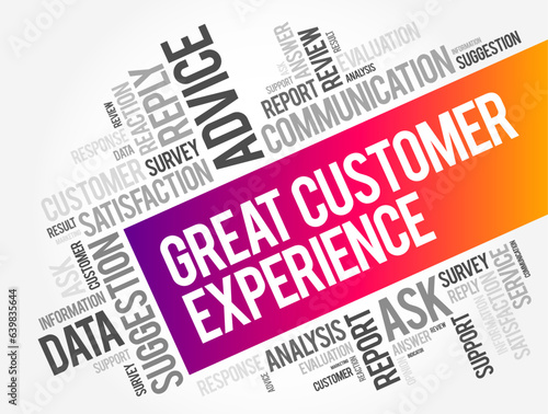 Great Customer Experience text word cloud, business concept background