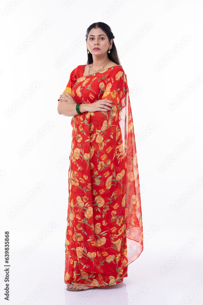 Portrait of beautiful Indian woman in sari Portrait of beautiful Indian woman in sari