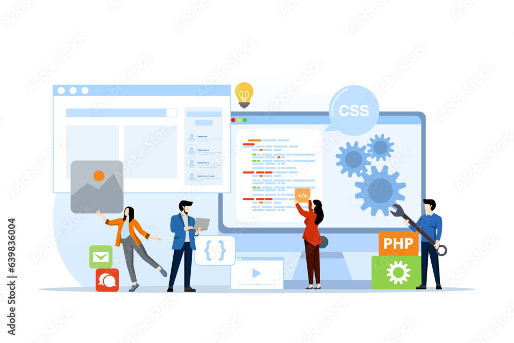 concept of web design and work mobile app programming as well as remote ...