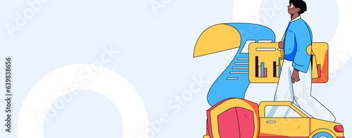 Buying insurance for car flat character vector concept operation illustration
