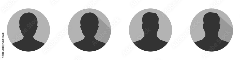 Default anonymous user portrait vector illustration flat vector designs set. User vector signs