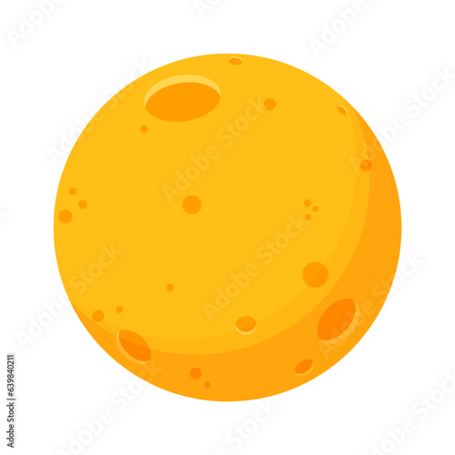 Moon in cartoon style, vector illustration. Space, science.