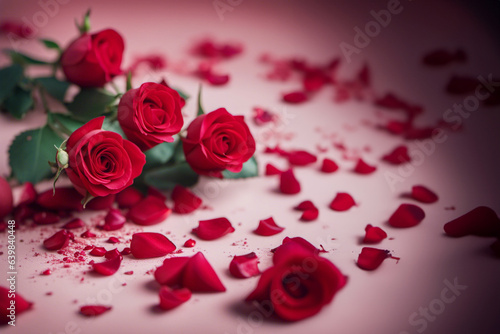 Mazzo di rose rosse su sfondo sfumato