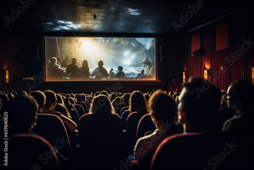 People enjoying a movie in a cinema