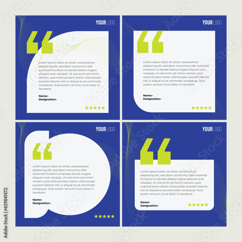 set of social media post on quotes and customer feedback what our customers say template multipurpose vector templates