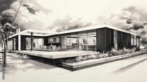 Residential House Concept, Architecture Sketch, Design