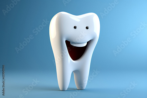 happy tooth Cartoon dental character. Cute dentist mascot. Oral health and dental inspection teeth. Medical dentist tool. 