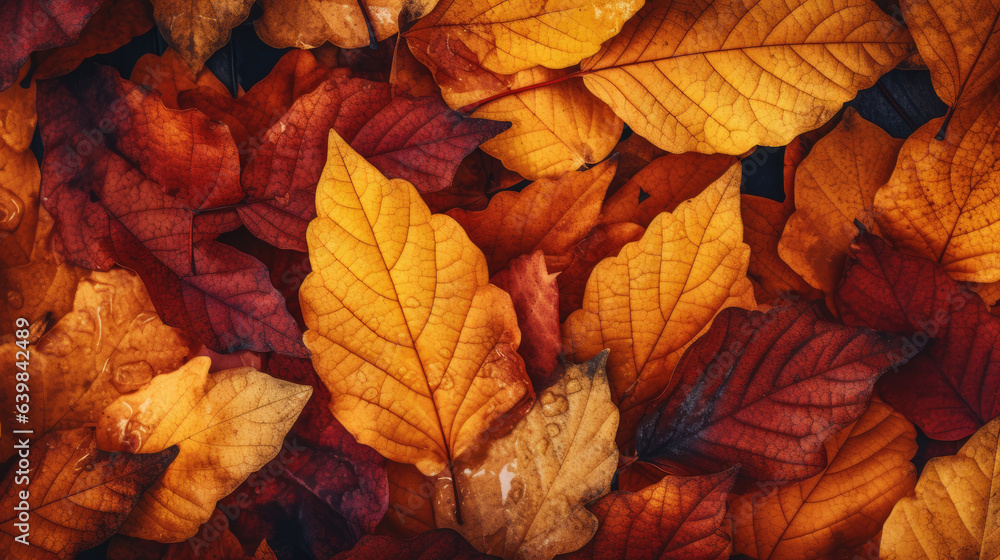 Autumn leaves background. Generative Ai Autumn leaves background. Generative Ai