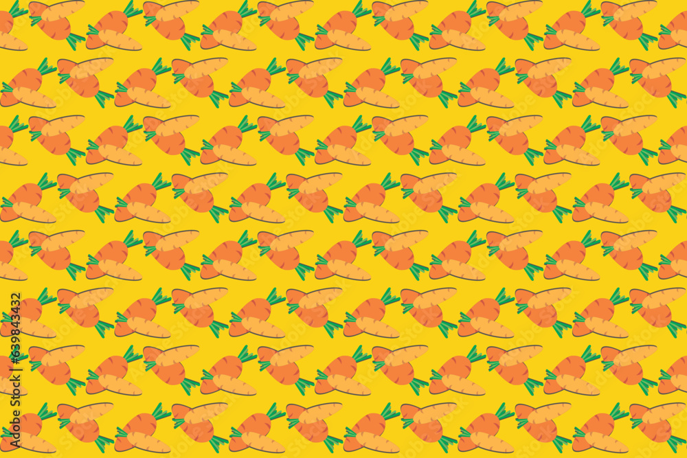 illustration pattern of carrot on yellow background. illustration pattern of carrot on yellow background.