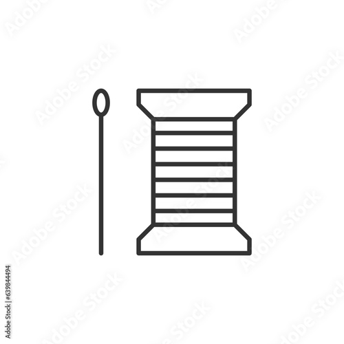 Thread bobbin and needle icon. Tailoring symbol modern, simple, vector, icon for website design, mobile app, ui. Vector Illustration