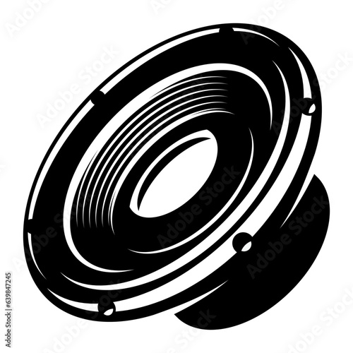 Monochrome speaker template. Element for the logo. Vector illustration