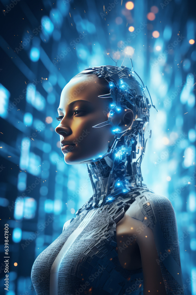 Futuristic Female Artificial Intelligence AI Abstract Technology Background Futuristic Female Artificial Intelligence AI Abstract Technology Background
