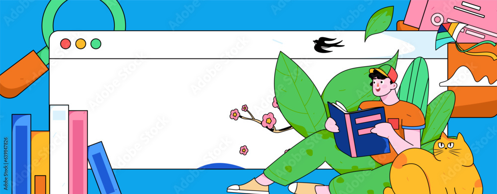 Obraz premium 24 solar terms, beginning of spring, rain, stung, spring breeze, qingming, valley rain, flat character vector concept, operation, hand-painted illustration 