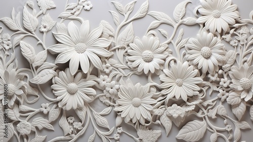 Wallpaper Mural White lace flower fabric texture background Torontodigital.ca