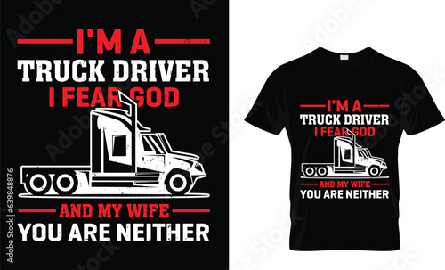 Truck Driver T-Shirt Design vector