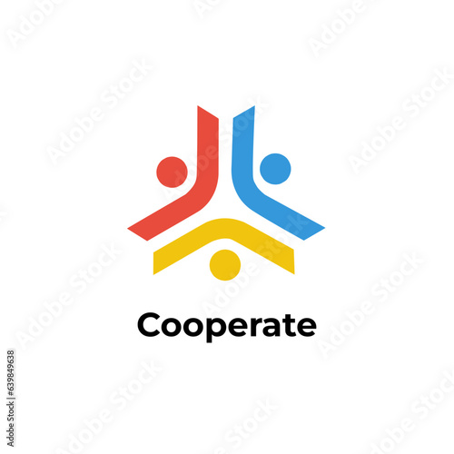 Cooperate - Teams collaboration logo for business or company isolated