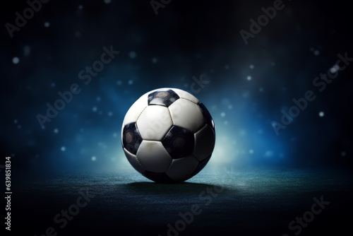 Football/soccer with spotlight and dark background