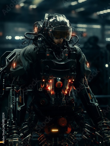 Cyborg half human half machine