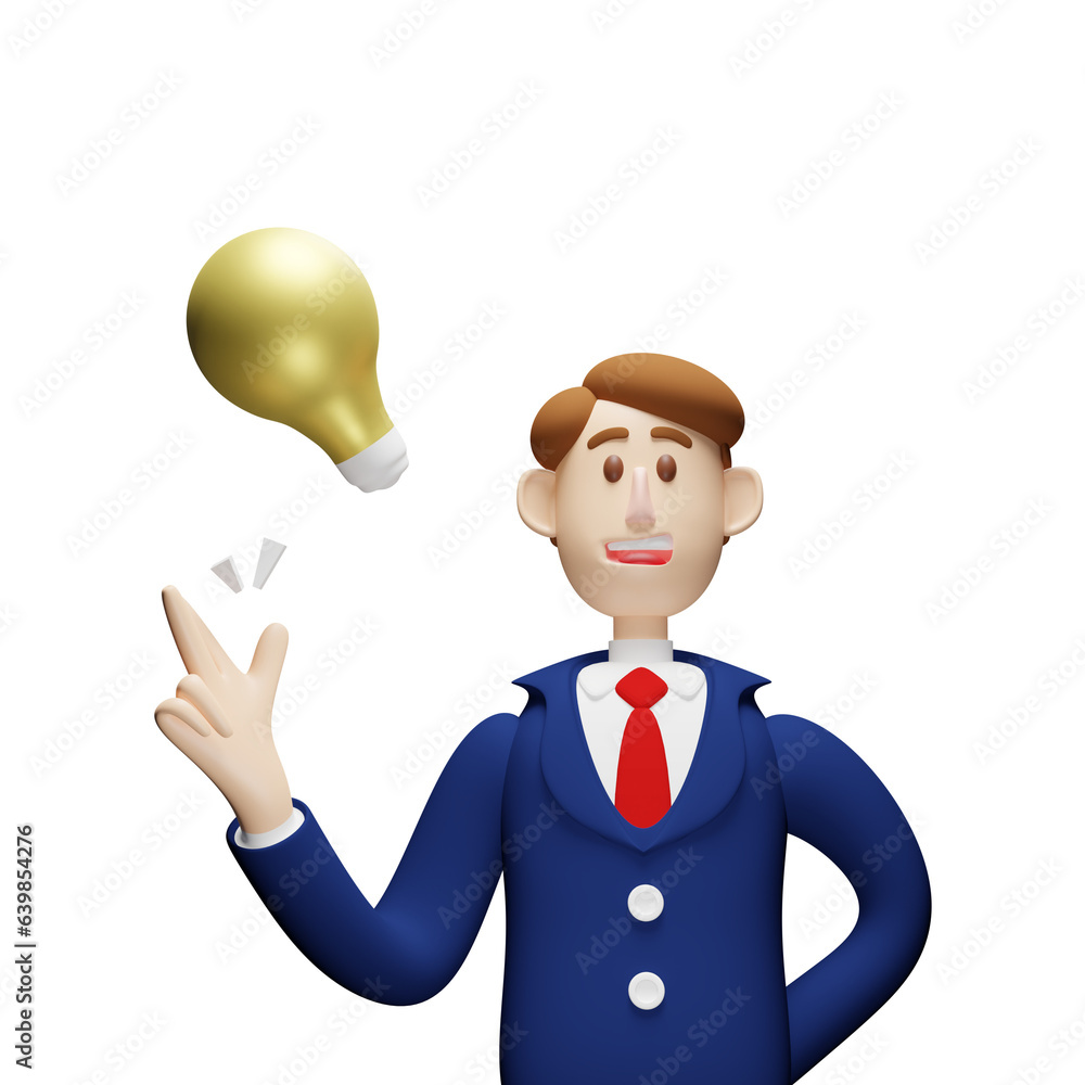 A businessman got a bright idea while snapping his fingers A businessman got a bright idea while snapping his fingers