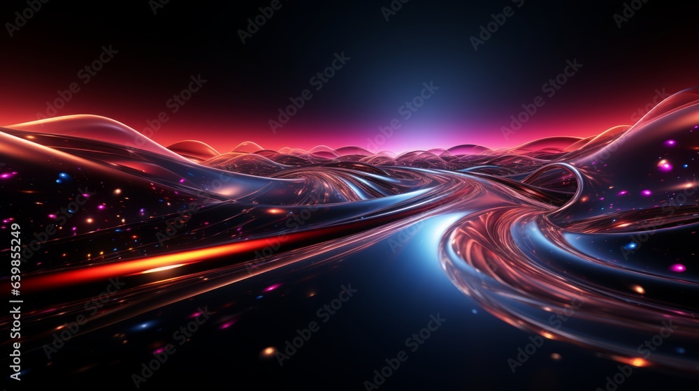 Fototapeta premium Luminous Space-Inspired Background with Light Trails. Postprocessing Contest Winner.