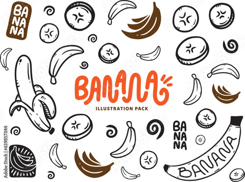 Stampa su tela Banana Illustration Bundle