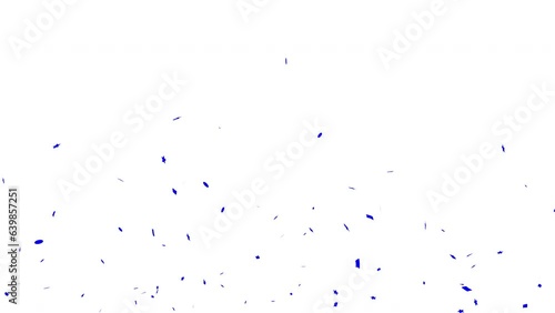 Blue 3D animation of confetti falling on White and Green Alpha Screen Background 4K. Celebrate the holidays. Easy to put it into your scene or video. confetti celebration, birthday, party, anniversary