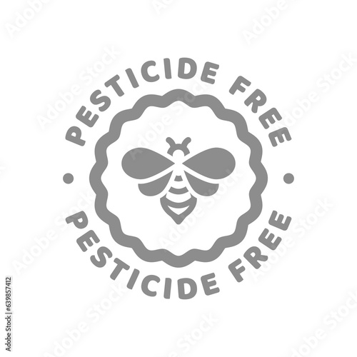 Pesticide free line vector label. No pesticides symbol.