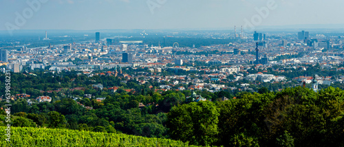 View from the top, European city of Vienna, panorama from the top