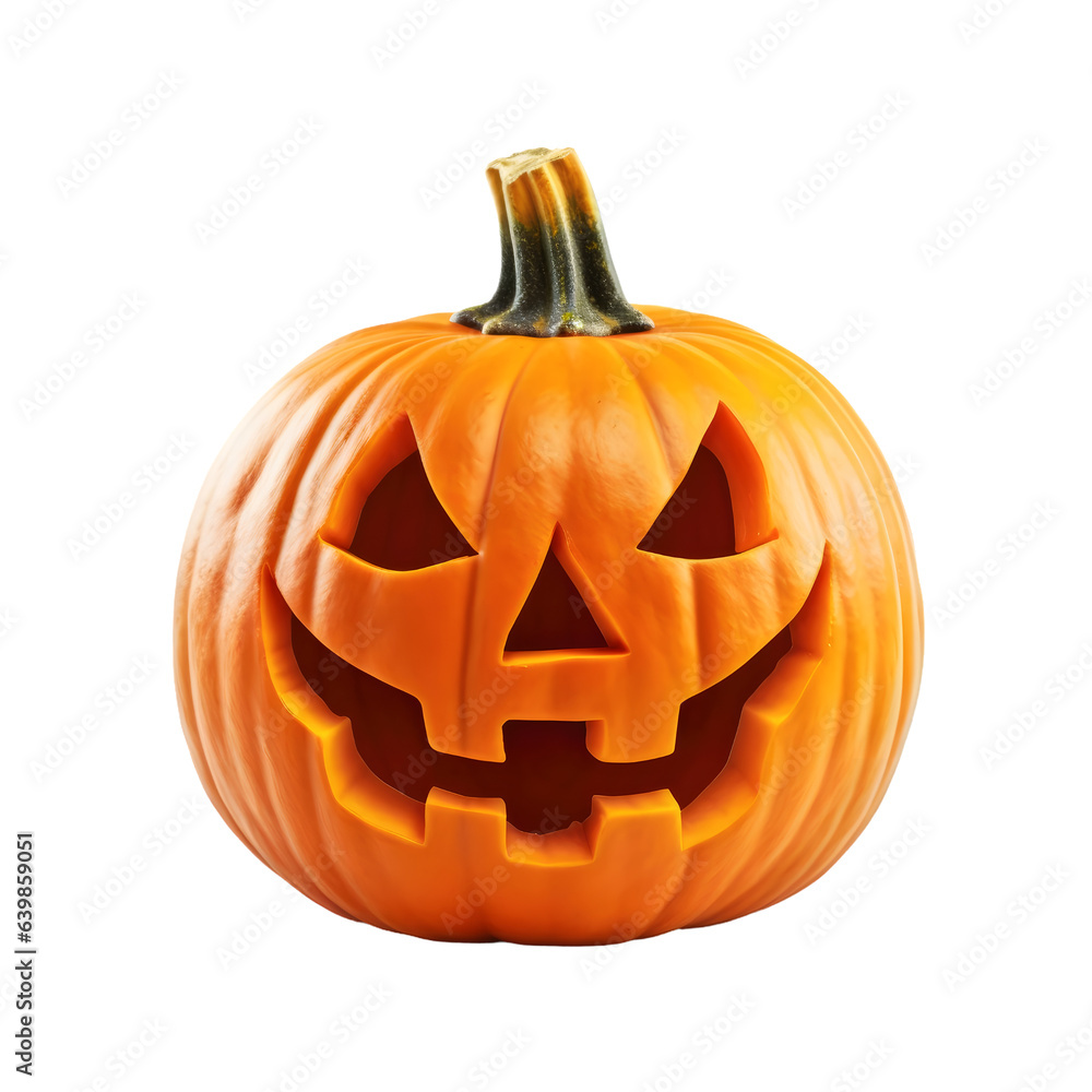 Obraz premium Haunted Pumpkin, Spooky Jack-o'-Lantern, Halloween pumpkins on transparent background.