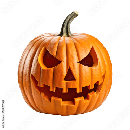 Haunted Pumpkin, Spooky Jack-o'-Lantern, Halloween pumpkins on transparent background.