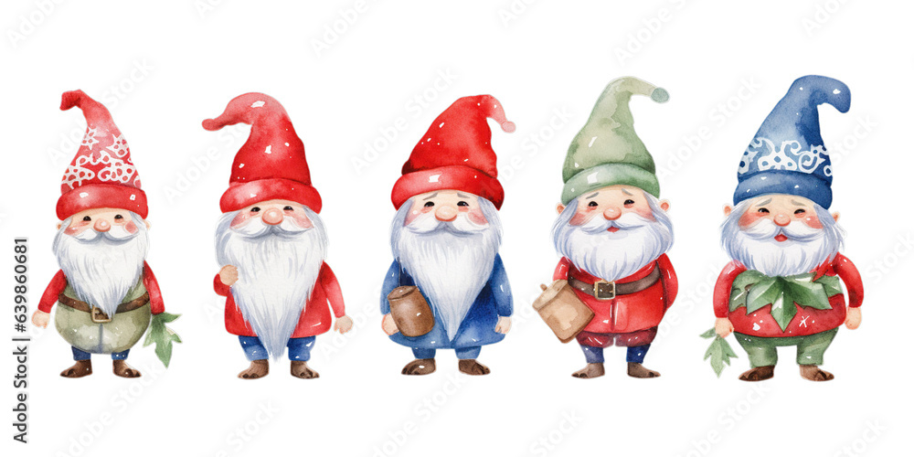 isolated watercolor cute gnomes scandinavian isolated watercolor cute gnomes scandinavian