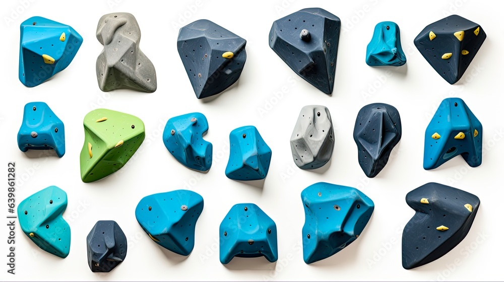 Blue Climbing Holds Set for Bouldering and Wall Climbing Equipment
