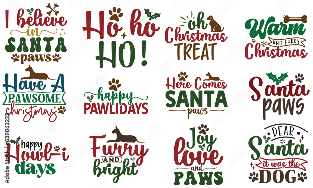 Fototapeta premium Christmas DOG SVG Design Bundle