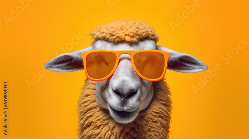 cartoon character sheep head wearing tinted glasses