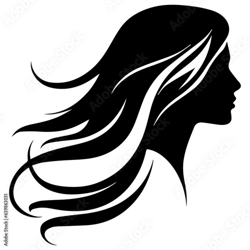 Beauty saloon logo and Woman face and hair logo vector