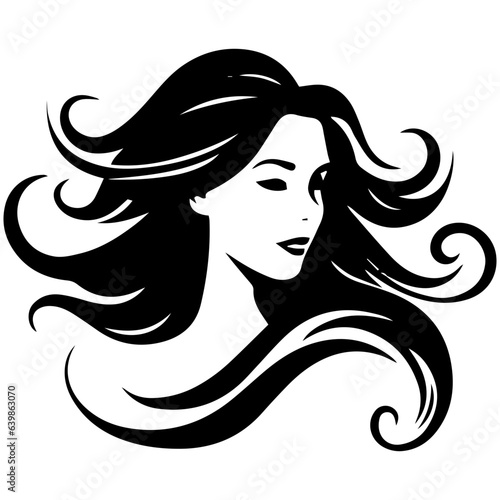 Beauty saloon logo and Woman face and hair logo vector