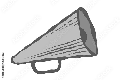 Vector vintage megaphone in sketch style. Retro megaphone icon.