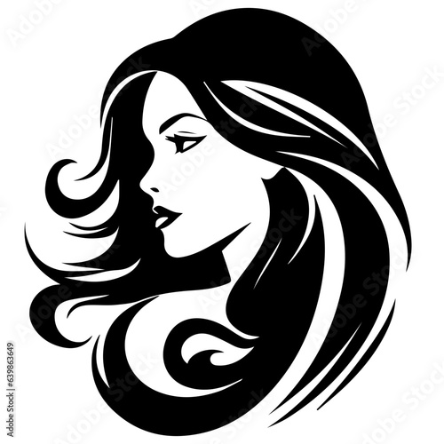 Beauty saloon logo and Woman face and hair logo vector