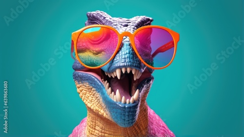 cartoon character dinosaur head wearing tinted glasses © Светлана Канунникова