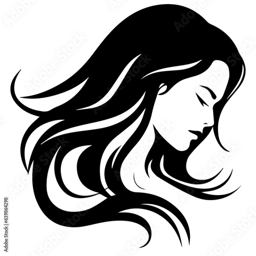 Beauty saloon logo and Woman face and hair logo vector