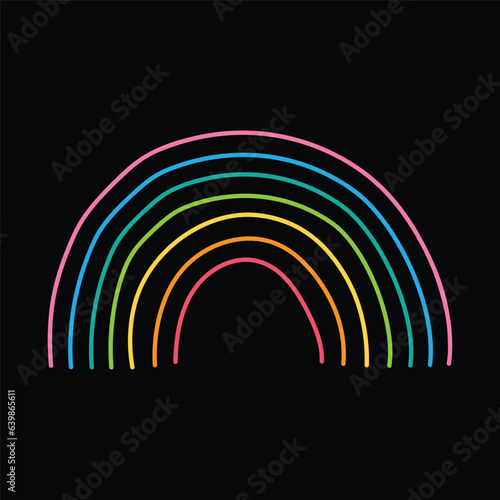 Colorful Rainbow illustration on black background