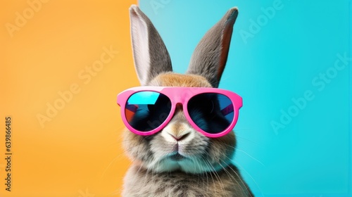 cartoon character hare head with tinted glasses