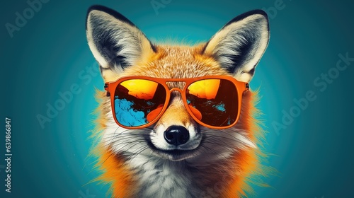 cartoon character fox head wearing tinted glasses © Светлана Канунникова