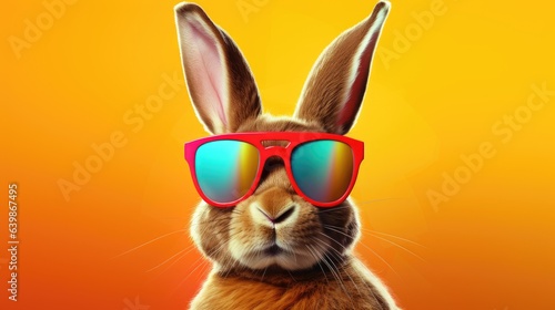 cartoon character hare head with tinted glasses © Светлана Канунникова