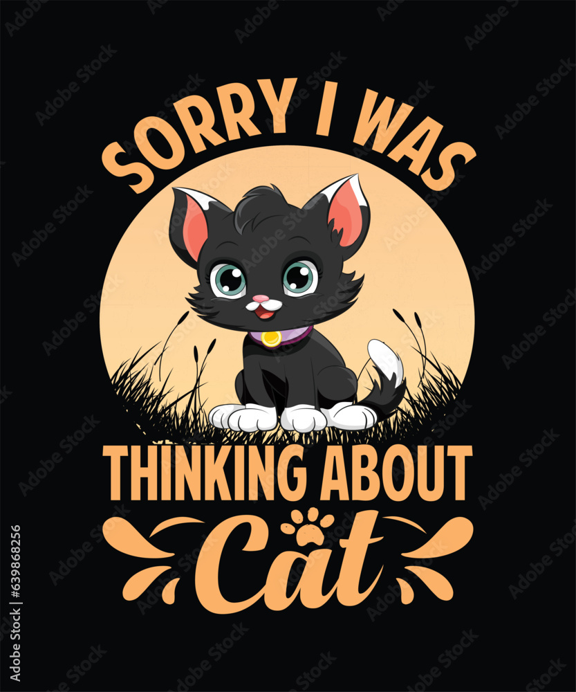 cat t-shirt design,  cute, pet, kitty, animal, funny, 