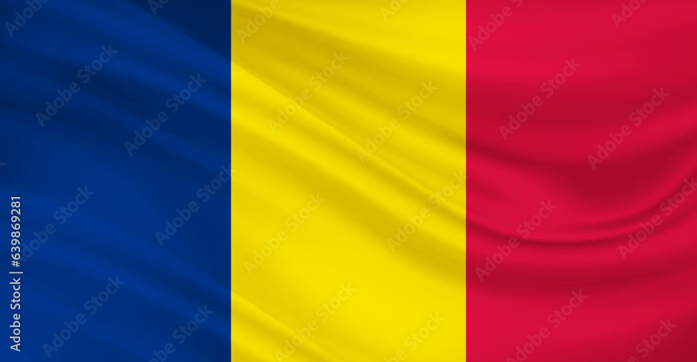 Flag of Chad Flying in the Air Flag of Chad Flying in the Air